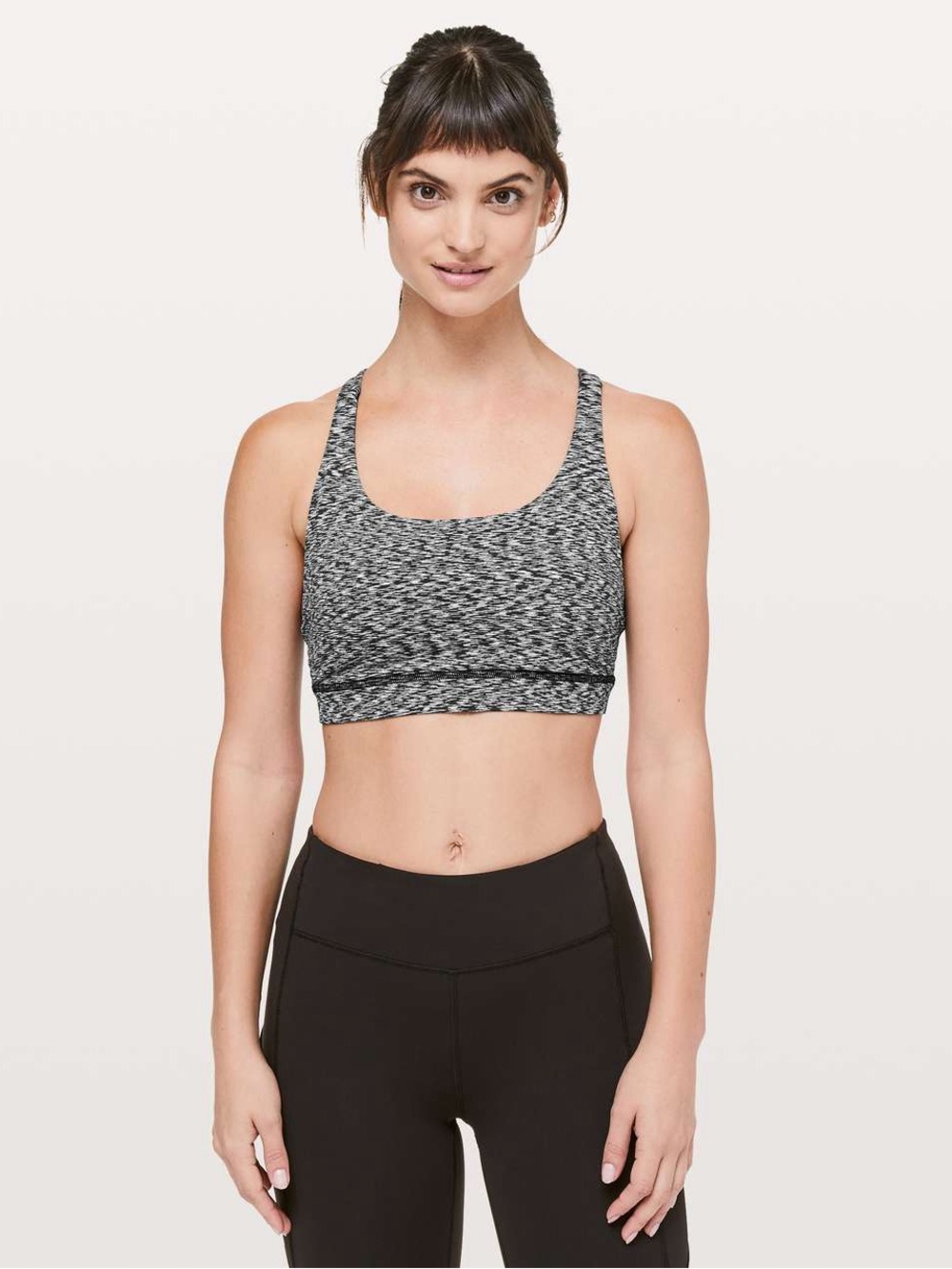 Lululemon Energy Sports Bra in Heathered Black & White - Picture 2 of 8